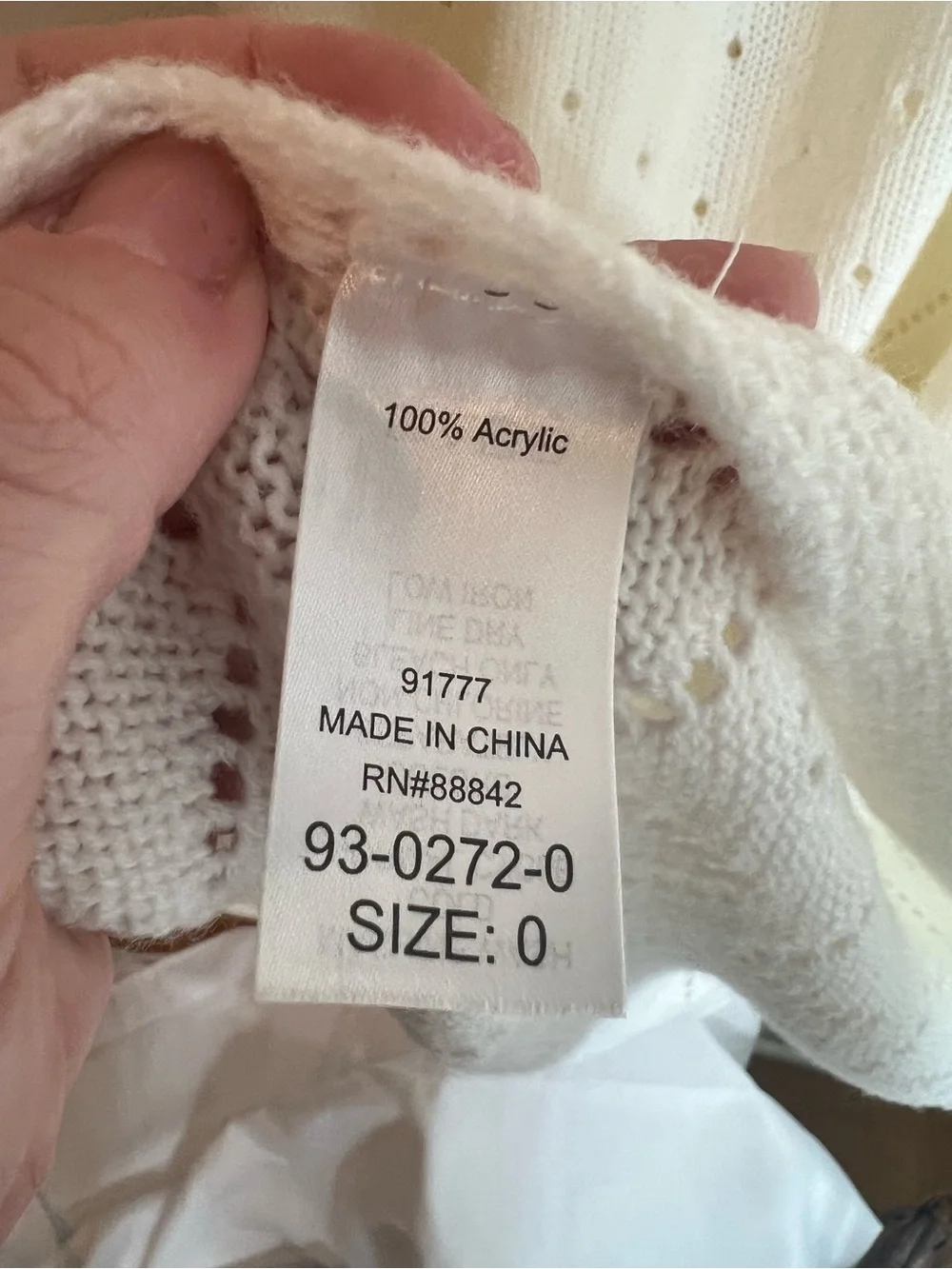 Cream Ivory Open Knit Throw Blanket with Chevron Border